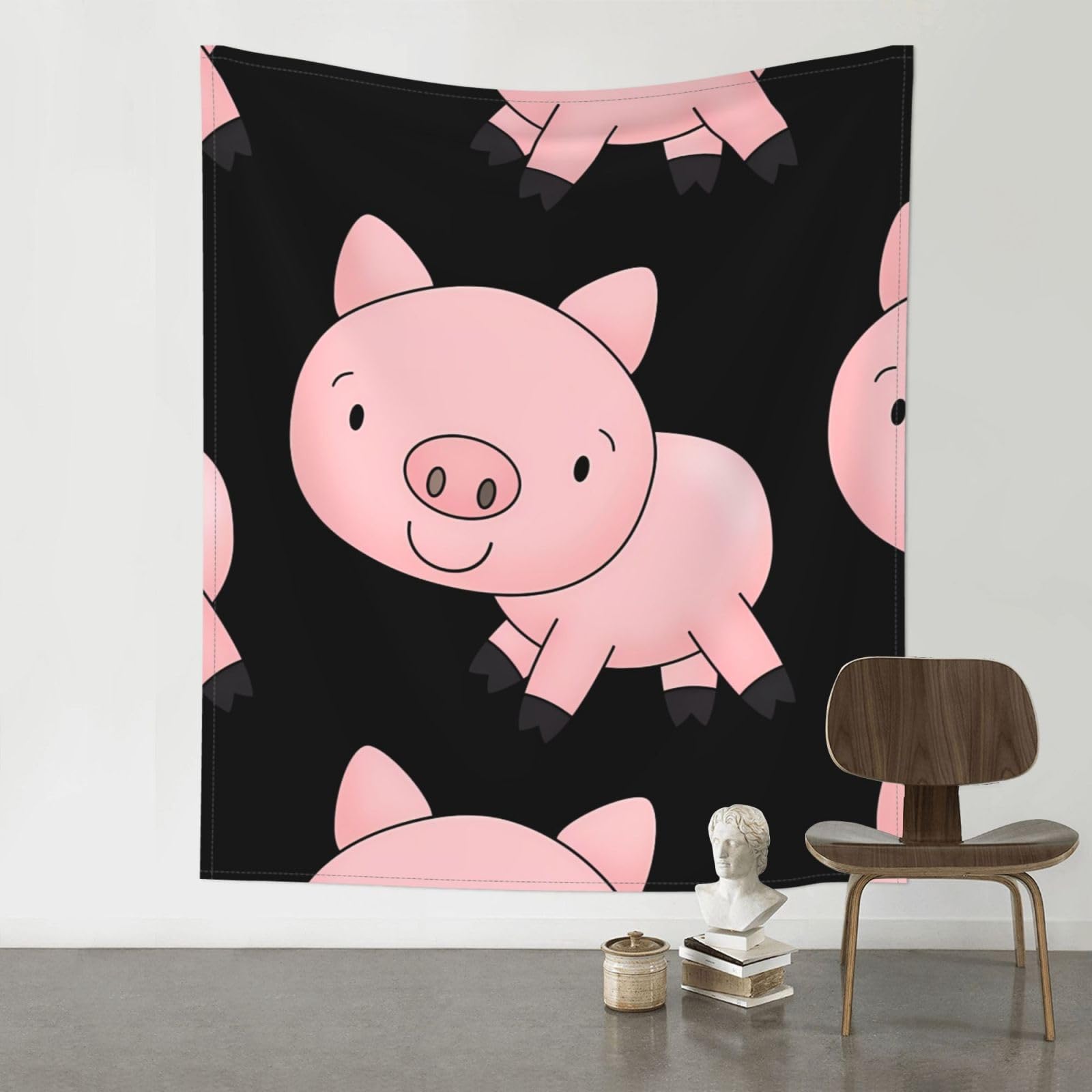 HJFCZH Chubby Little Pig Prints Wall Tapestry 60x51in – Boho Decor Throw for Bedroom, Dorm, Beach Cover & Picnic Blanket