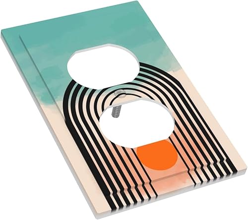 Miniatura 3 de Arte abstracto moderno, bohemio, tapas de toma de corriente, placa de pared dúplex, placa frontal decorativa para receptáculo eléctrico, interruptor