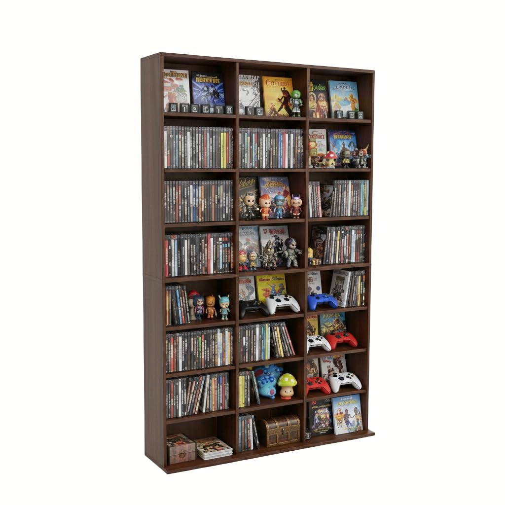 noble　CDセット Amazon.com: holzart 8-Tier Media Storage Cabinet, Tall Wooden CD