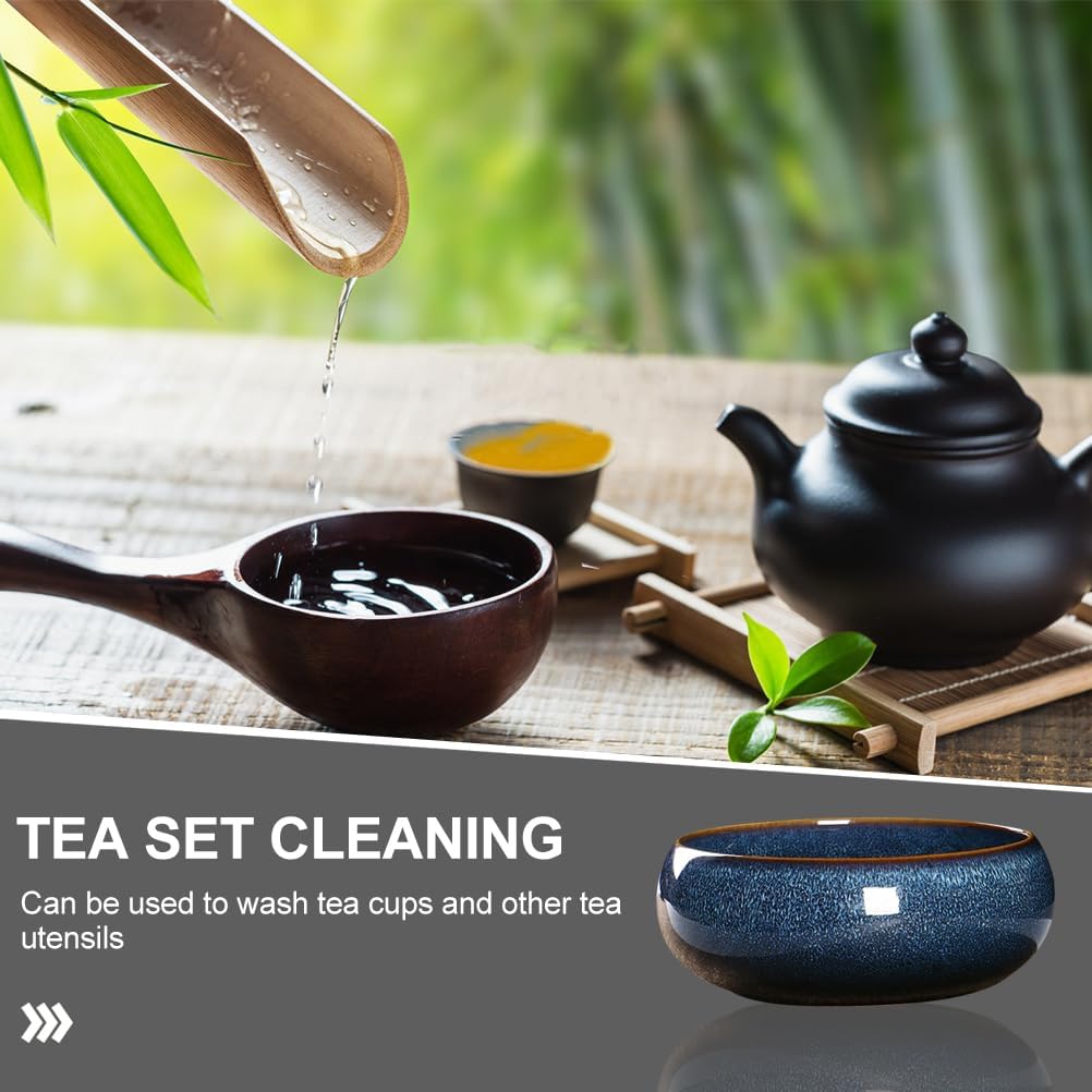 DOITOOL Kiln-changed Porcelain Tea Wash Bowl Ceramic Teacup Washer for Chinese Tea Ceremony for Craft Teas Convenient Home Professional Use