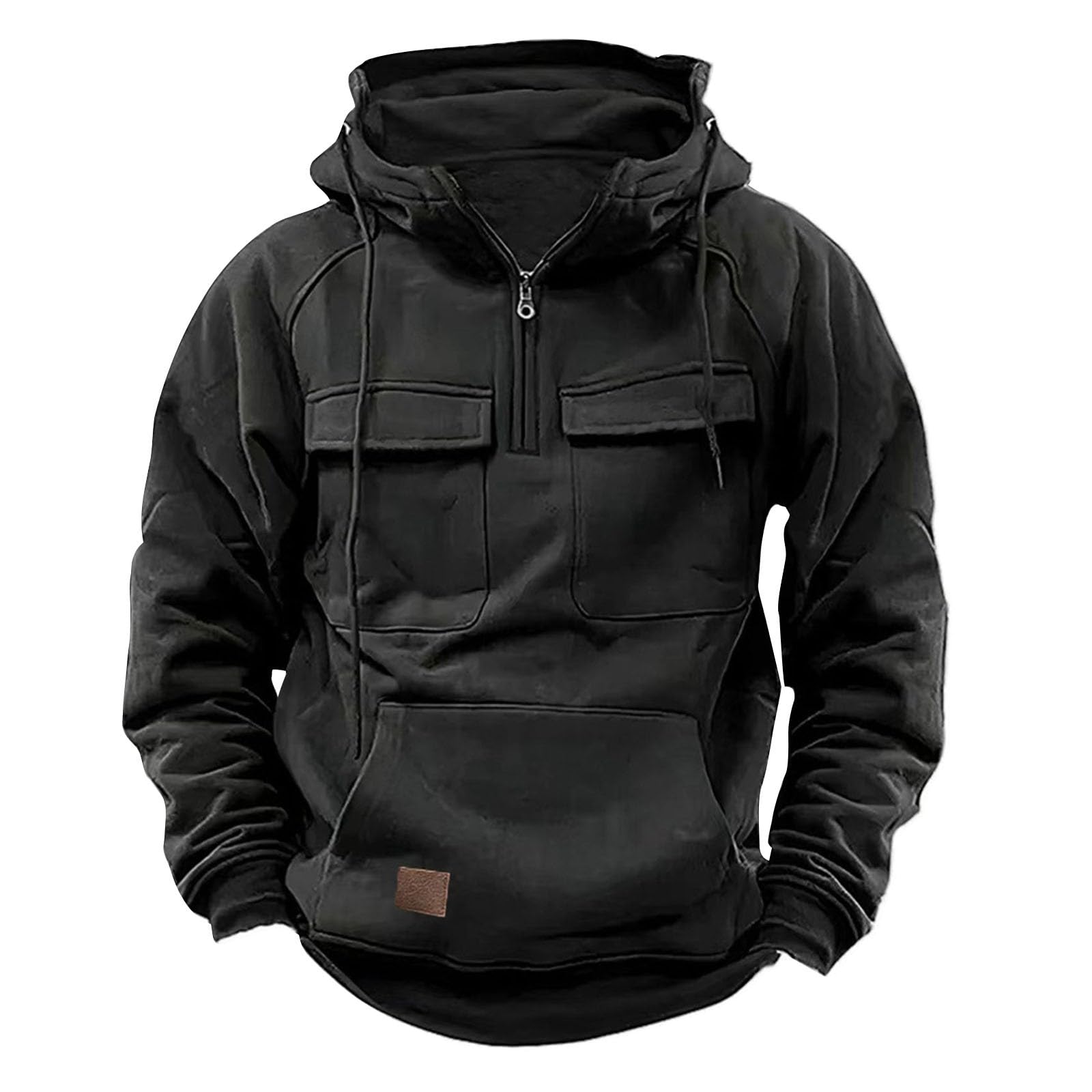 Sweat à capuche tendance pour homme - Couleur unie - Avec poches - Doux - Cordon de serrage - Style décontracté - Style Y2K