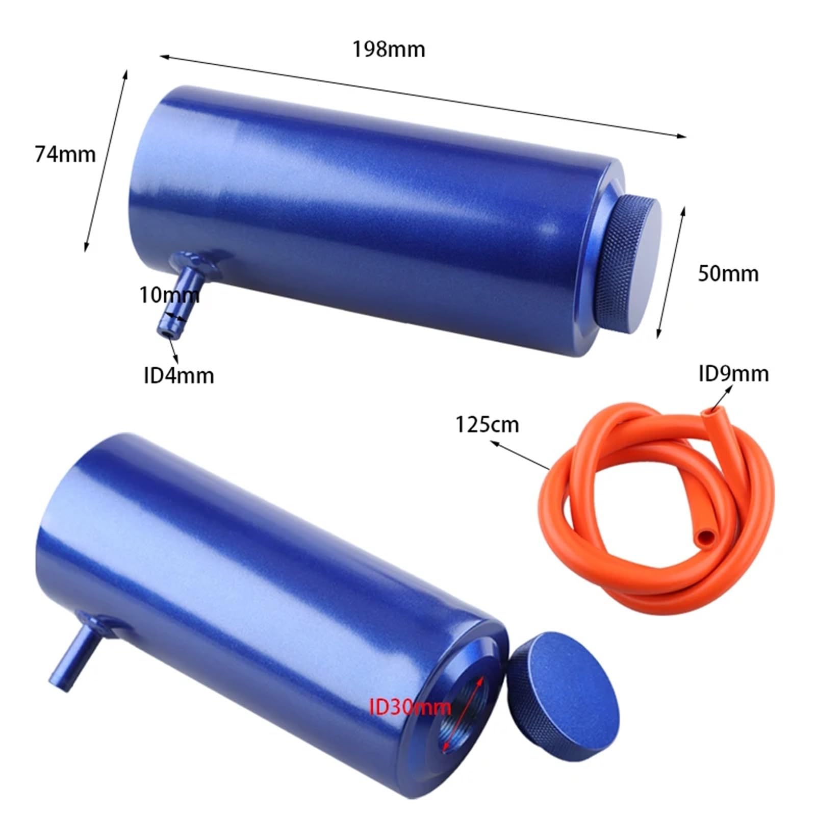 Uniwersalny Zbiornik Na Płyn Chłodniczy, 800 Ml, Wyrównawczy, Butelka Wychwytująca Nadmiar Płynu Chłodzącego, Przelewowy, Aluminium(Silver)