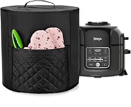 Luxja Pressure Cooker Cover Compatible with 6.5 Quart and 8 Quart Ninja Foodi, Dust Cover with Top Handle for Ninja Pressure Cooker (Wipeable Foil Lining), Black