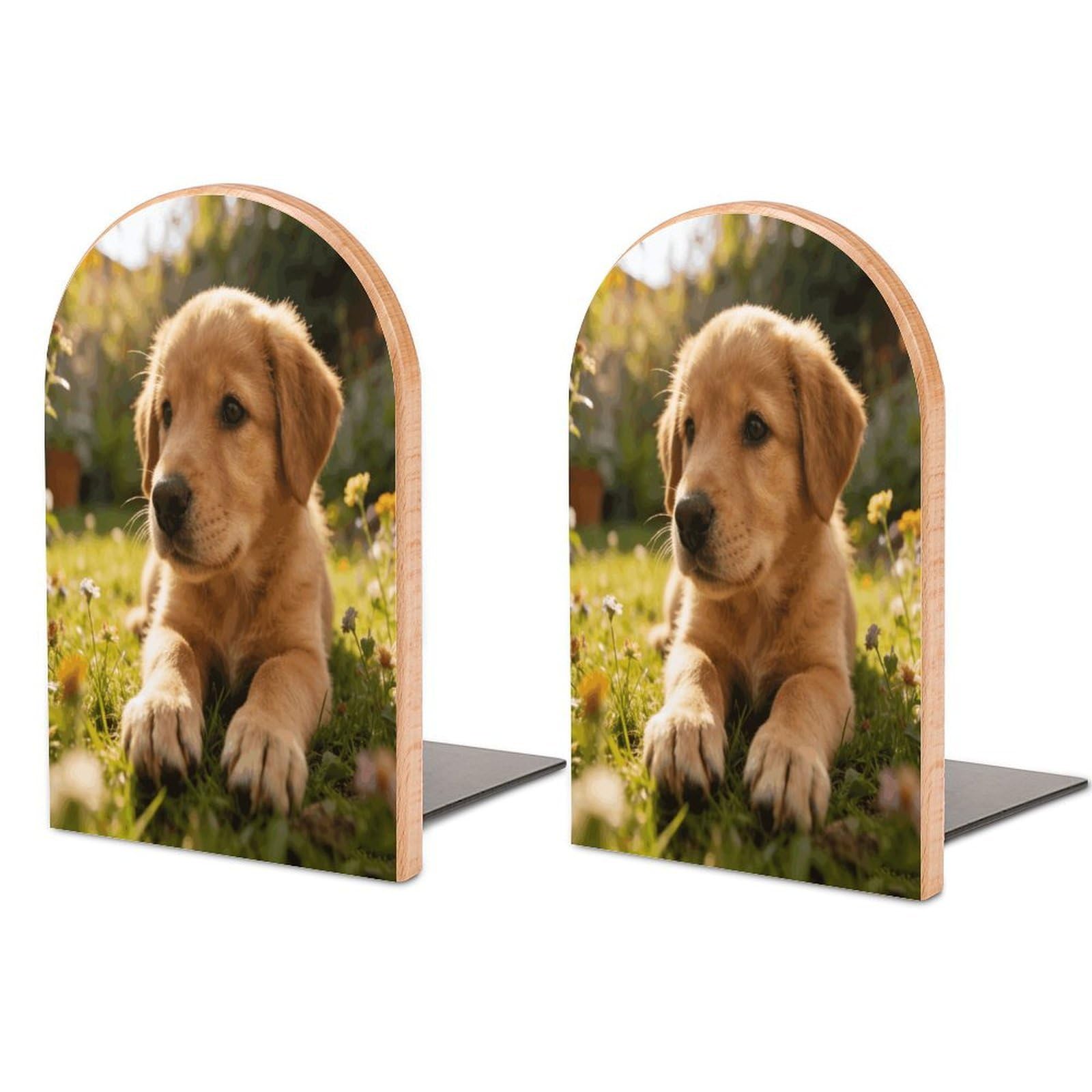 Home Garden Puppy Paws Book End for Shelves Book Shelf Holder Home Decorative Non Skid Book Stoppers Universal Economy Bookend Wood Handmade Heavy Duty Bookend for Home Office 1 Pair