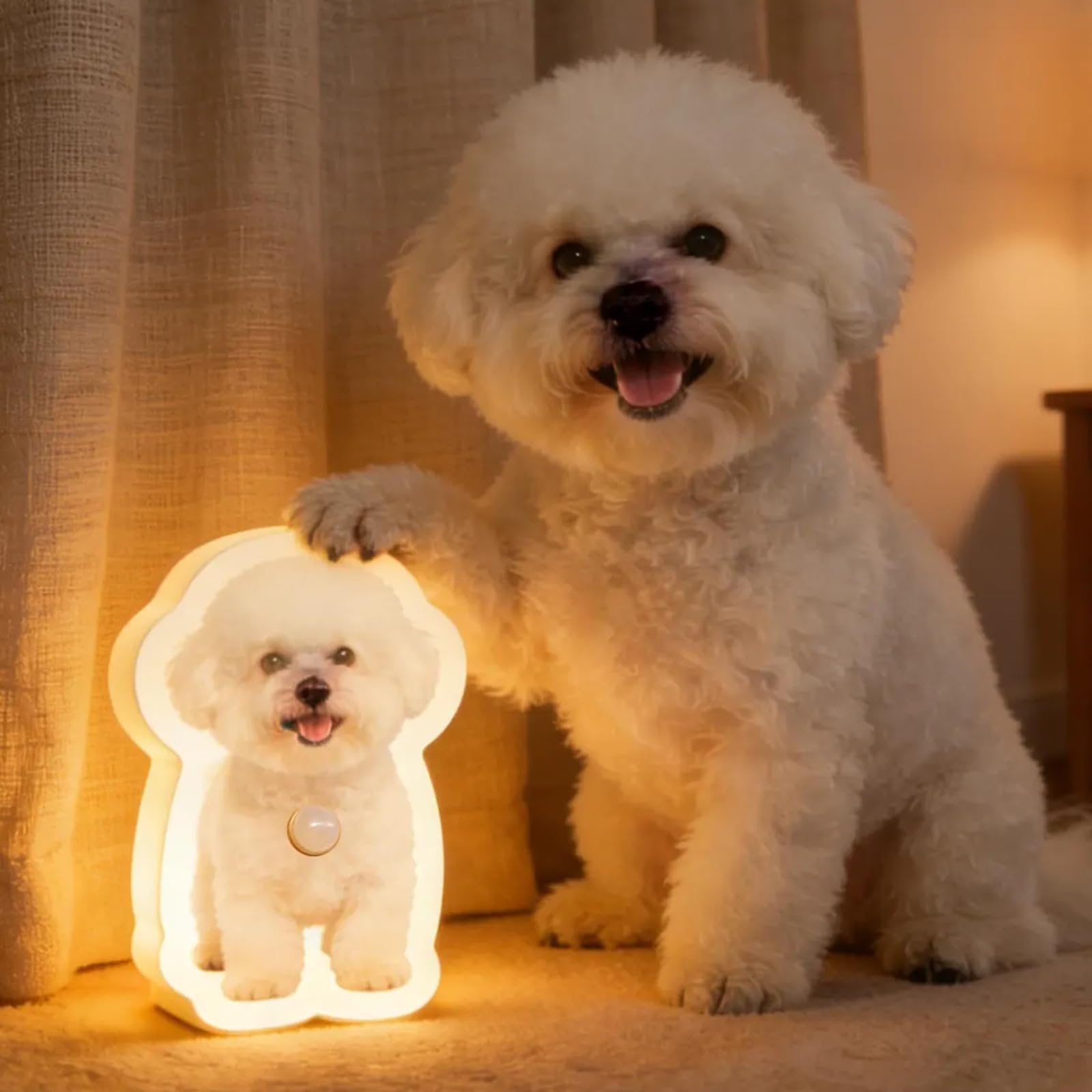 Luz nocturna personalizada con sensor de movimiento para mascotas, sensor 3D personalizado, decoración de pared para perro, luz nocturna 3D personalizada para mascotas (35 cm)