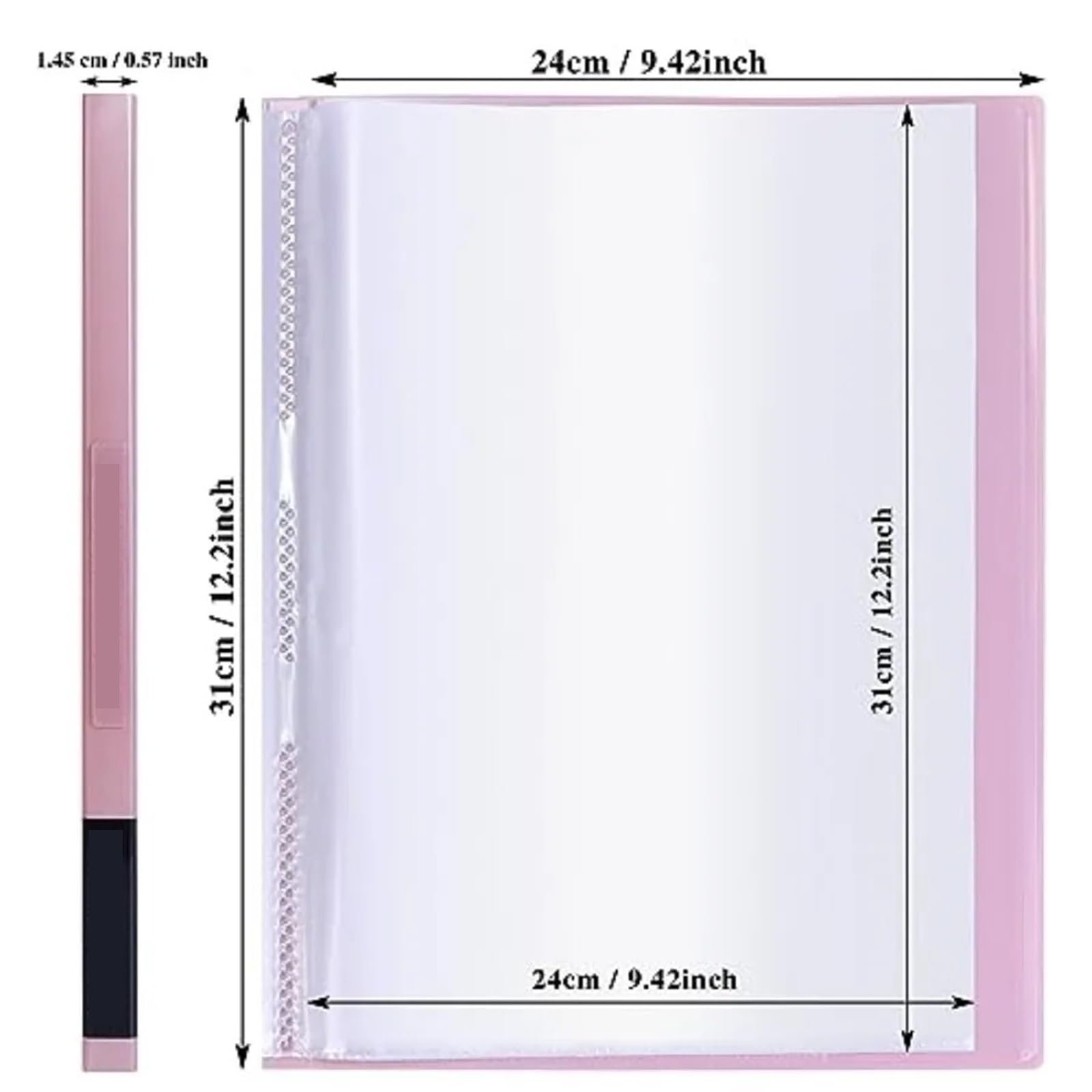 Carpeta de 4 Uds con fundas plástico, carpeta portafolios arte resistente 8,5x11 y 20 bolsillos protectores hojas transparentes, muestra 40 páginas presentes Para Portafolio