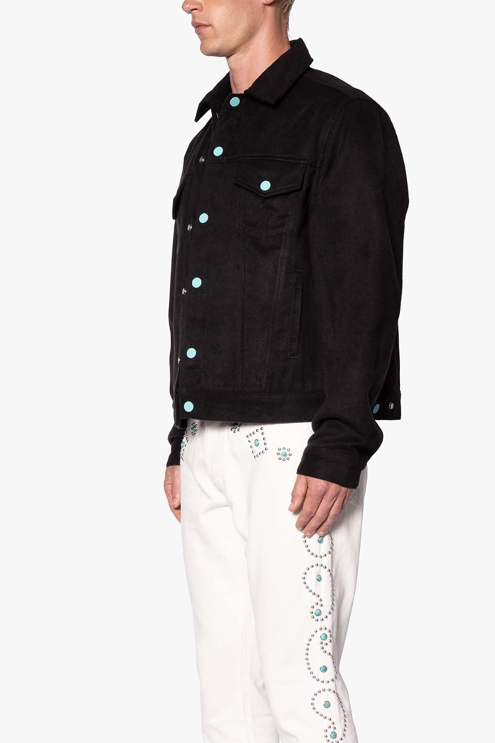 mnml Men's Mnml Men's Turquoise Wool Jacket