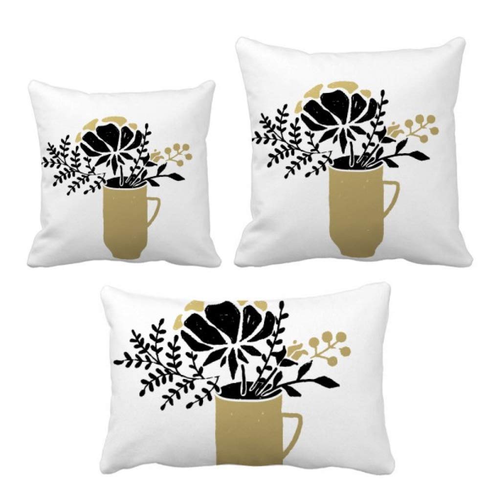 Vase de fleurs feuilles d'or pour revitaliser un salon terne avec coussin de canape