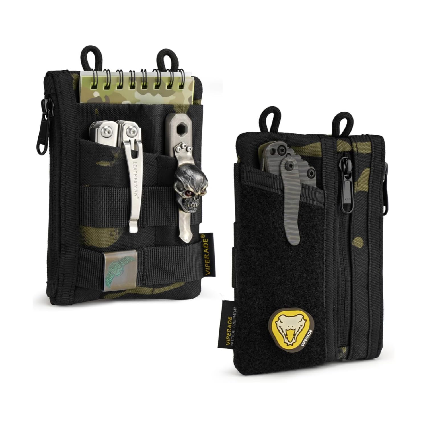 VIPERADE VE18 Klein EDC Tasche,Klein Werkzeugtasche mit 6 Taschen,EDC Tool Organizer Tasche für Herren,Klein EDC Multitool Taschen Organizer Pocket Pouch mit Klettverschlussbereich