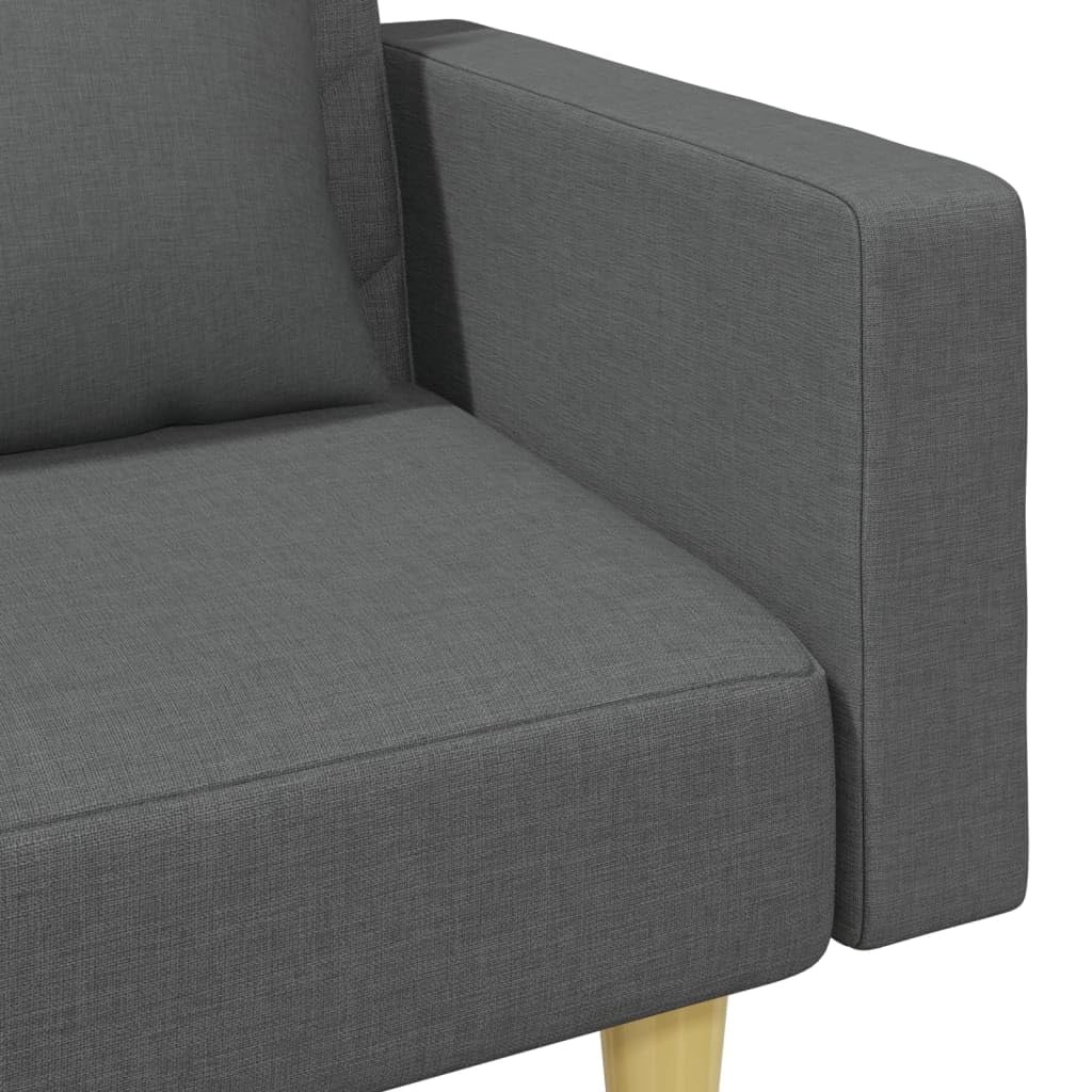Homgoday Sofá Cama de 2 plazas con Almohadas y Taburete Tela Gris Oscuro, Sillones de Televisión, Sofás de Descanso Relax, Sofas De Salon, Hogar Sofa Muebles，Asientos Tapizados para Salón