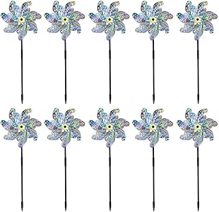 10pcs Windmill Plastic Windmill Party Windmill Children DIY Windmill Toy Garden Party Yard Lawn Decoration Colorful Pinwheels Wind Spinner Toys for Baby Kids, 21.6inch x 7.08inch, Type 2