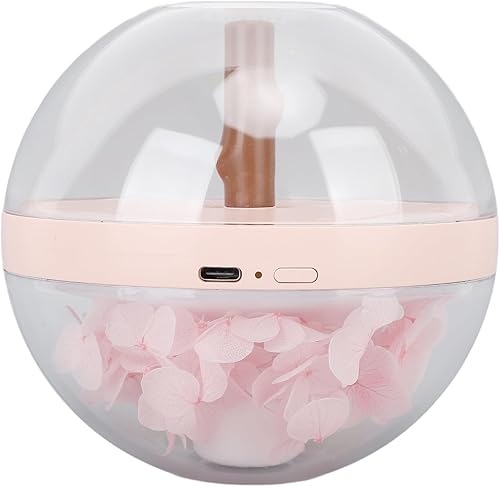 Miniatura 9 de Difusor para dormitorio, humidificadores silenciosos, humidificador de aceite fragante, vaporizador para el hogar, mini LED, 9.1 fl oz, rosa, flor