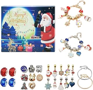 Christmas Calendar, Advent Christmas Bracelet, Advent Calendar Jewellery Girls, Advent Calendar 2023 Children Girls Advent Calendar 24 Filling Bracelets Jewellery Crafts Girls Gifts (Blue)