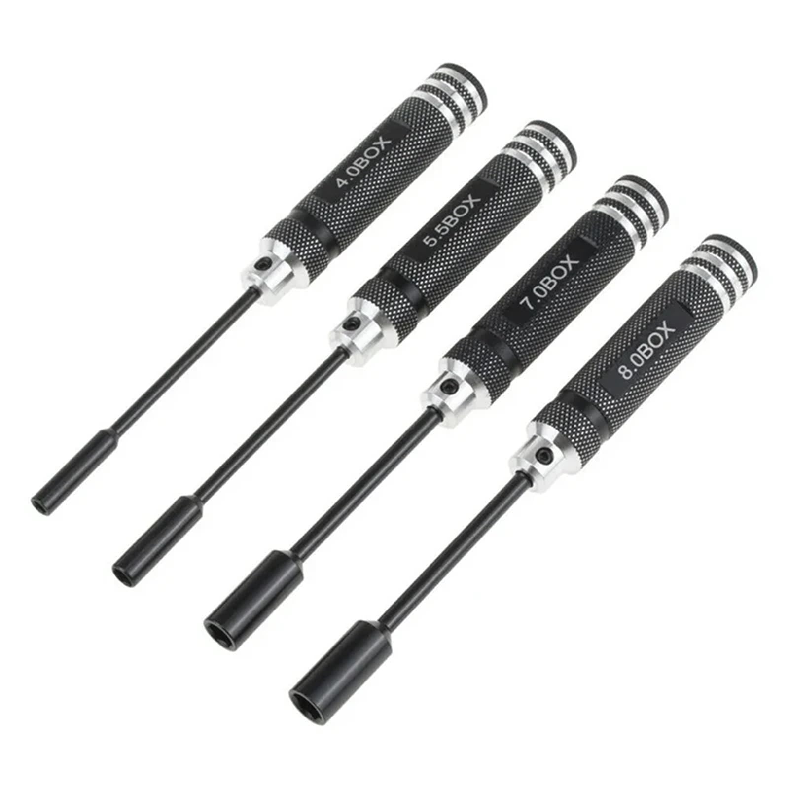 Piezas Mejora Modelos RC Juego Destornilladores Hexagonales para Coche A Control Remoto 4 Uds. Tamaños 4 5 7 8Mm Material Metálico Piezas Mejora Accesorios Modificados(Black)