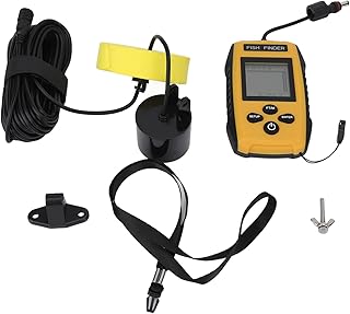 Handheld Fish Depth Finder Contour Readout Fishfinder with Alarm Function, Detects Water Depths Between 2ft and 328ft, Fish Detector Device with Sonar Sensor Transducer for Ice Fishing, Kayak Fishing