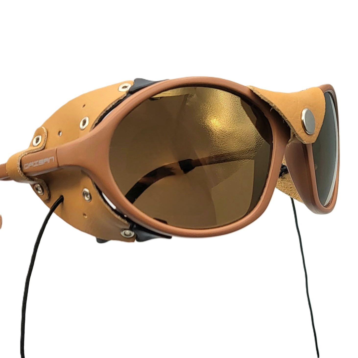 Lunettes d'expédition avec protection du nez et des côtés en cuir - Lunettes coupe-vent comme lunettes de plage, de glacier, de safari