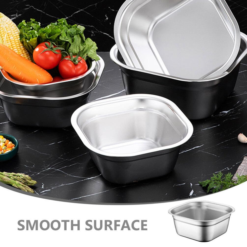 Amosfun Bacinella Quadrata in Acciaio Inossidabile 8.27X8.27X3.74 Pollici Ciotola Multiuso Per Lavare Verdure Frutta E Preparare Impasti Uso Domestico E Buffet