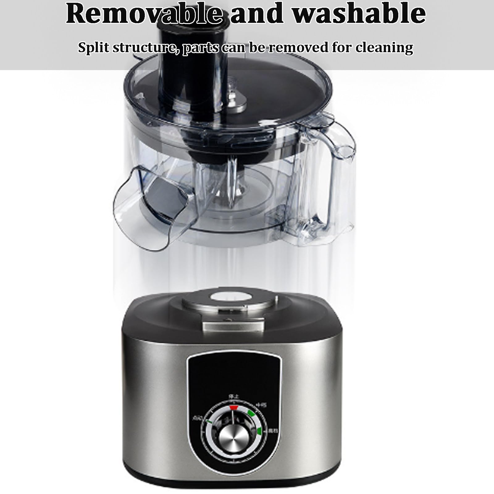 Picadora de verduras para uso doméstico comercial, con cuchillas de acero inoxidable, cortador automático de alimentos, máquina de corte de frutas, redes de cuchillos y cuchillas de rebanar, gris