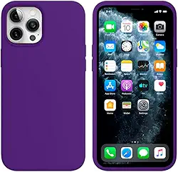 Capinha Colorida Compatível Com iPhone 12 PRO MAX Vermelha ,Preta, Laranja, Amarela, Azul, Rosa, Pink, Branca, Lilás, Marrom, Verde, Roxo, Case Slim Flexível Aveludada Com 3 Camadas De Proteção PREMIUM ONYK (ROXO)
