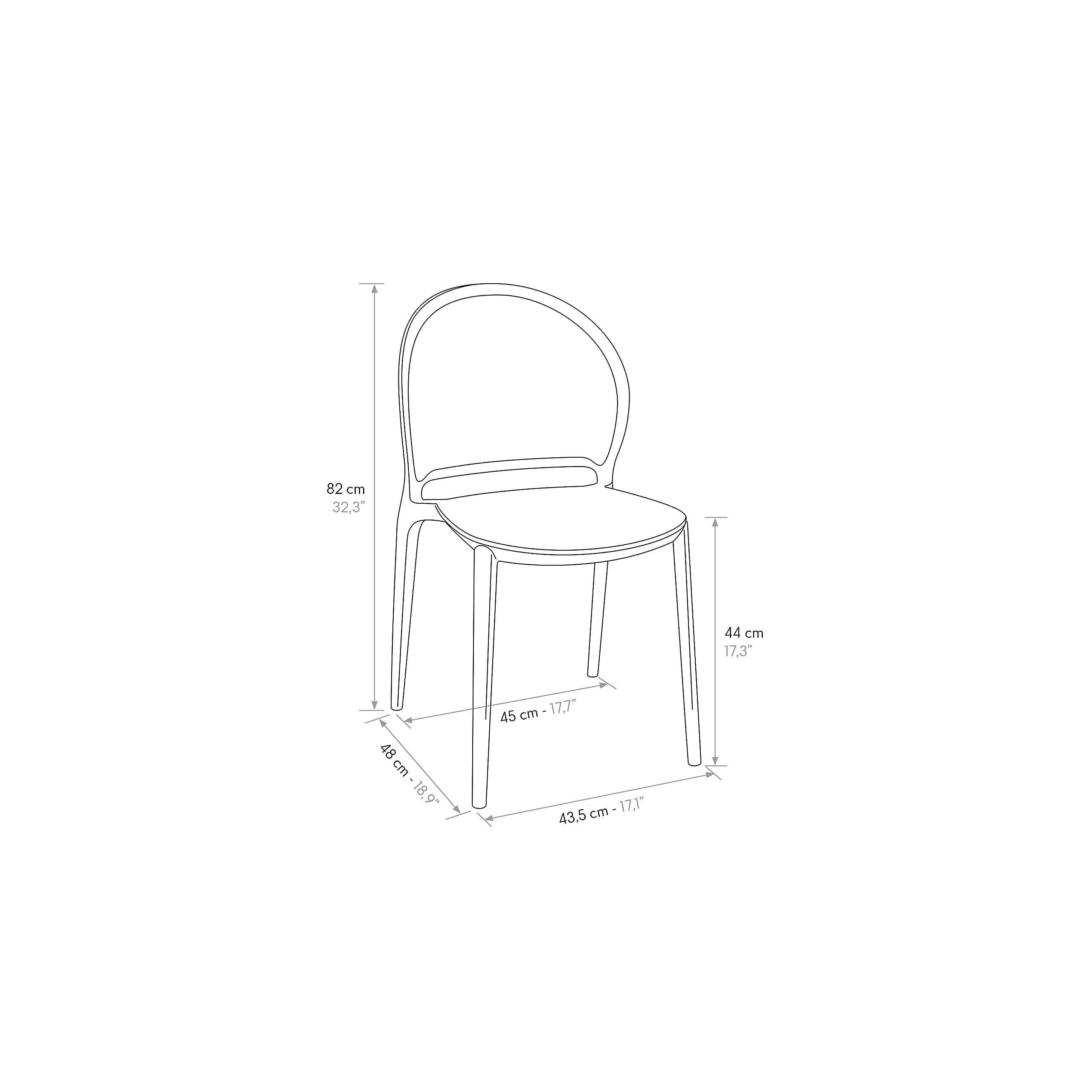 PAZZO DESIGN Chaise Stefania, Ensemble de 4, Noir, Chaises polypropylène, Chaises Cuisine, Chaises Salle à Manger, Chaises Jardin, Empilables - id_1993
