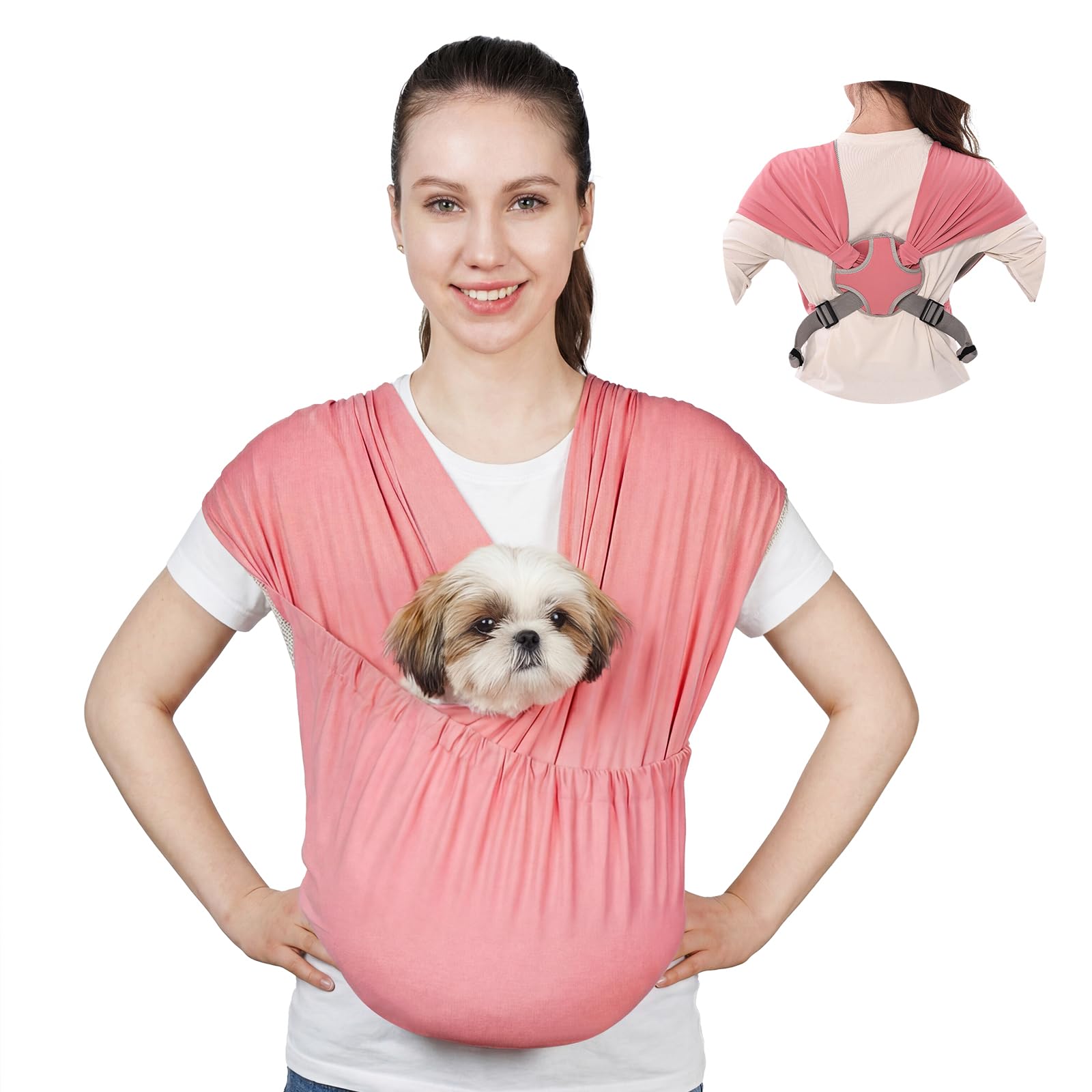 Supet Dog Sling Carrier for Small Pet, Adjustable Hands Free Front Backpack