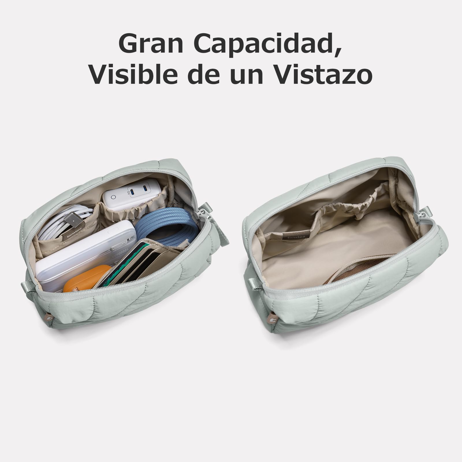 tomtoc Bolsa Organizadora Electrónica Acolchada para Cables, Accesorios Resistente al Agua, Portátil para Fuente de Alimentación de Power Bank, Memoria USB