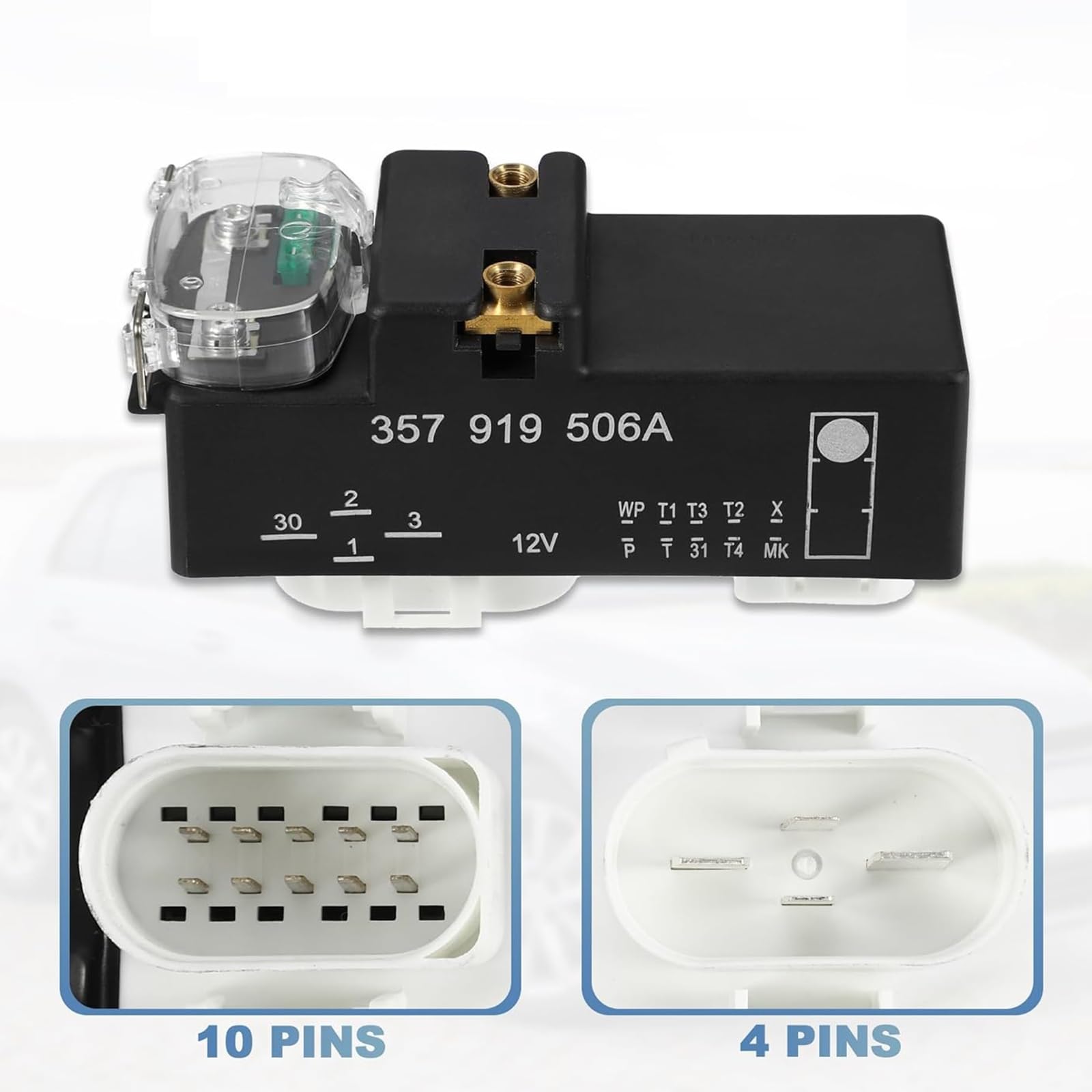 Módulo de Control del Ventilador de refrigeración del Motor para 1.9L 2.0L 2.8L 357919506A 3A0919506 Unidad de Control del Ventilador del radiador Pieza de reparación automotriz