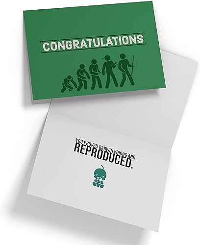 Rude New Baby Card - Funny & Unique Congrats for Expecting Parents - High-Quality 16pt Cardstock + Premium Envelope - Veteran-Owned Small Business