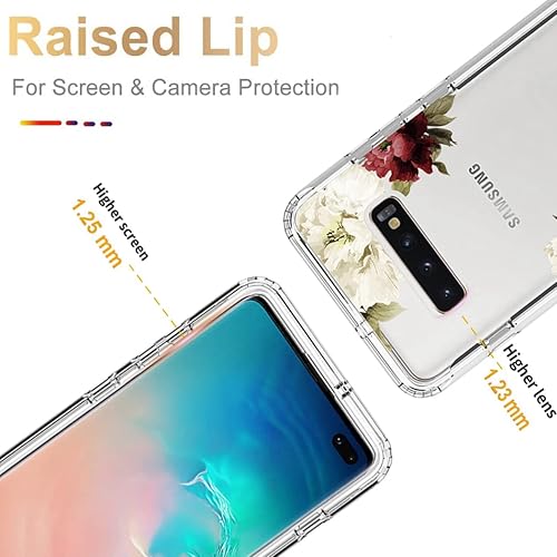 Miniatura 2 de Funda para Galaxy S10 PlusSamsung S10+ SM-G975U con protector de pantalla de vidrio templado, funda protectora de cuerpo completo con bonito patrón