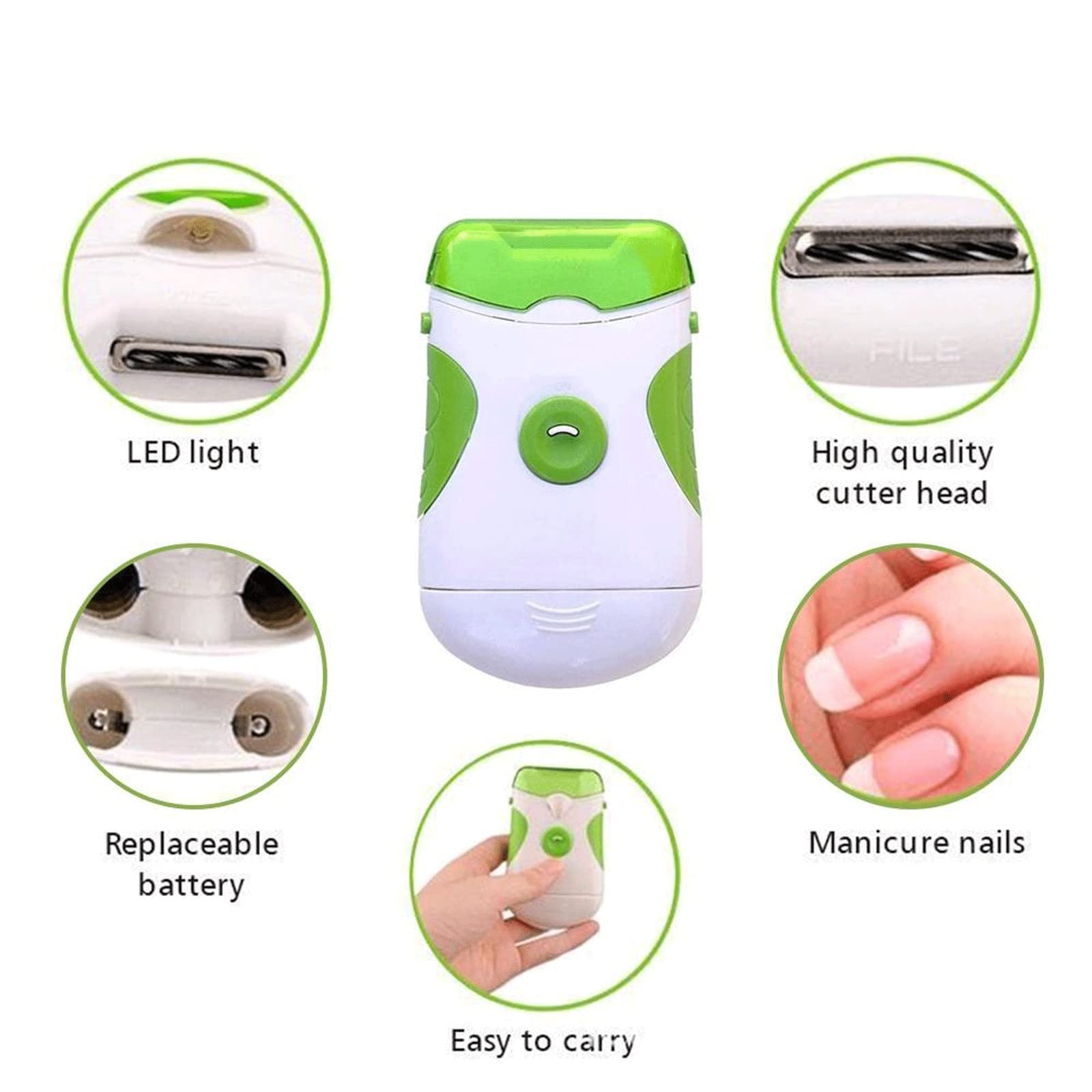 JINGYAN Obcinacz do paznokci Elektryczny przycinarka do paznokci i manicure pedicure narzędzie wykończenia ręka palec Clipper z wyjmowaną głowicą
