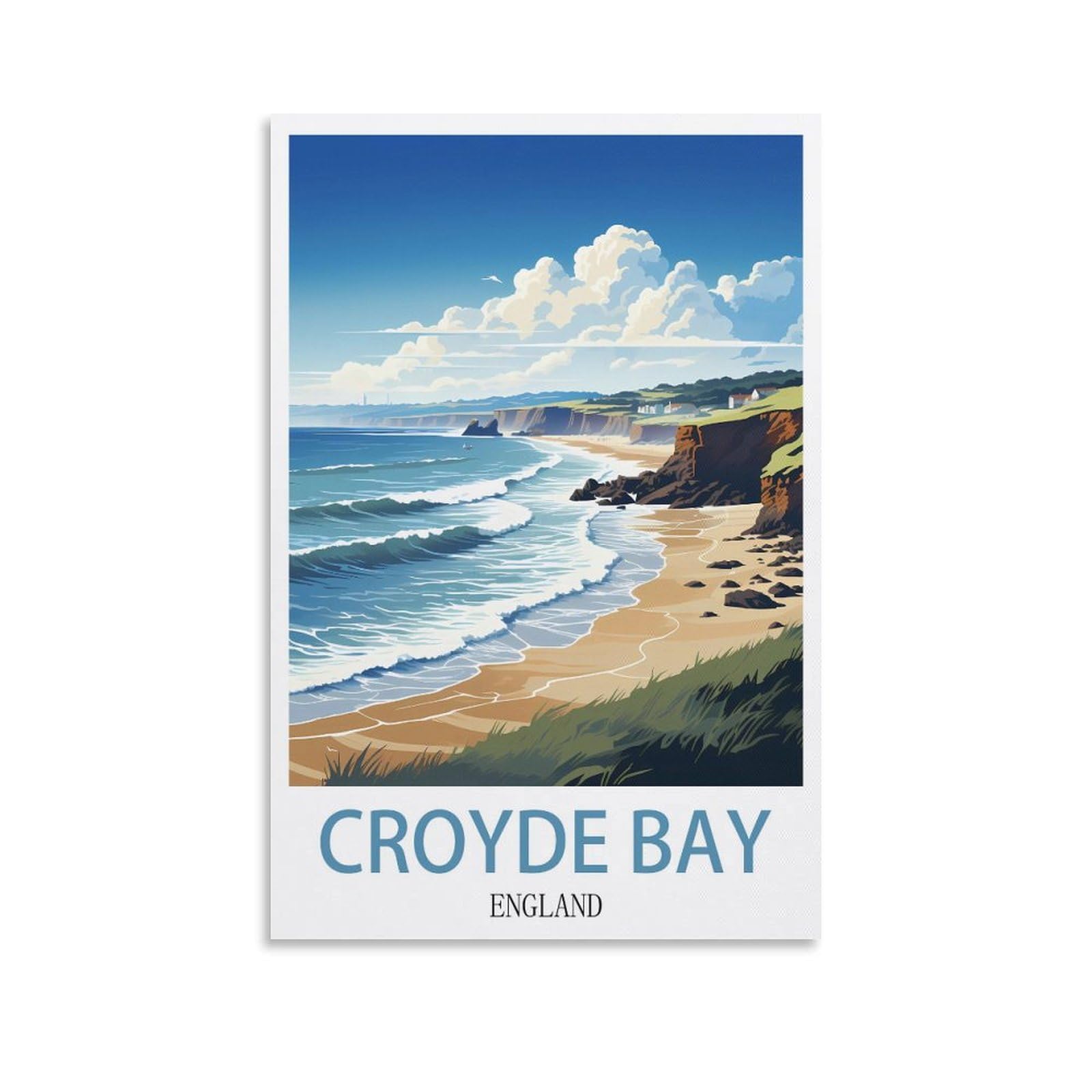 Metal Tin Sign,Croyde Bay Englands,Metal Wall Decorative Tin Signs for Home Kitchen Bar Coffee Shop Club Orchard Decoration 15x30cm