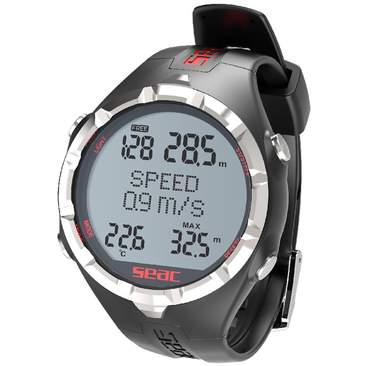SEAC, Computer per apnea Unisex, Nero/Rosso, L
