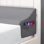 Vekkia Queen Oreiller de lit Wedge pour la tête de lit Gap – Remplissage de matelas de 0 à 6" avec mousse de confort & Grandes poches latérales – Empêche les oreillers perdus & Articles, housse lavable (gray 60"x10"x7")