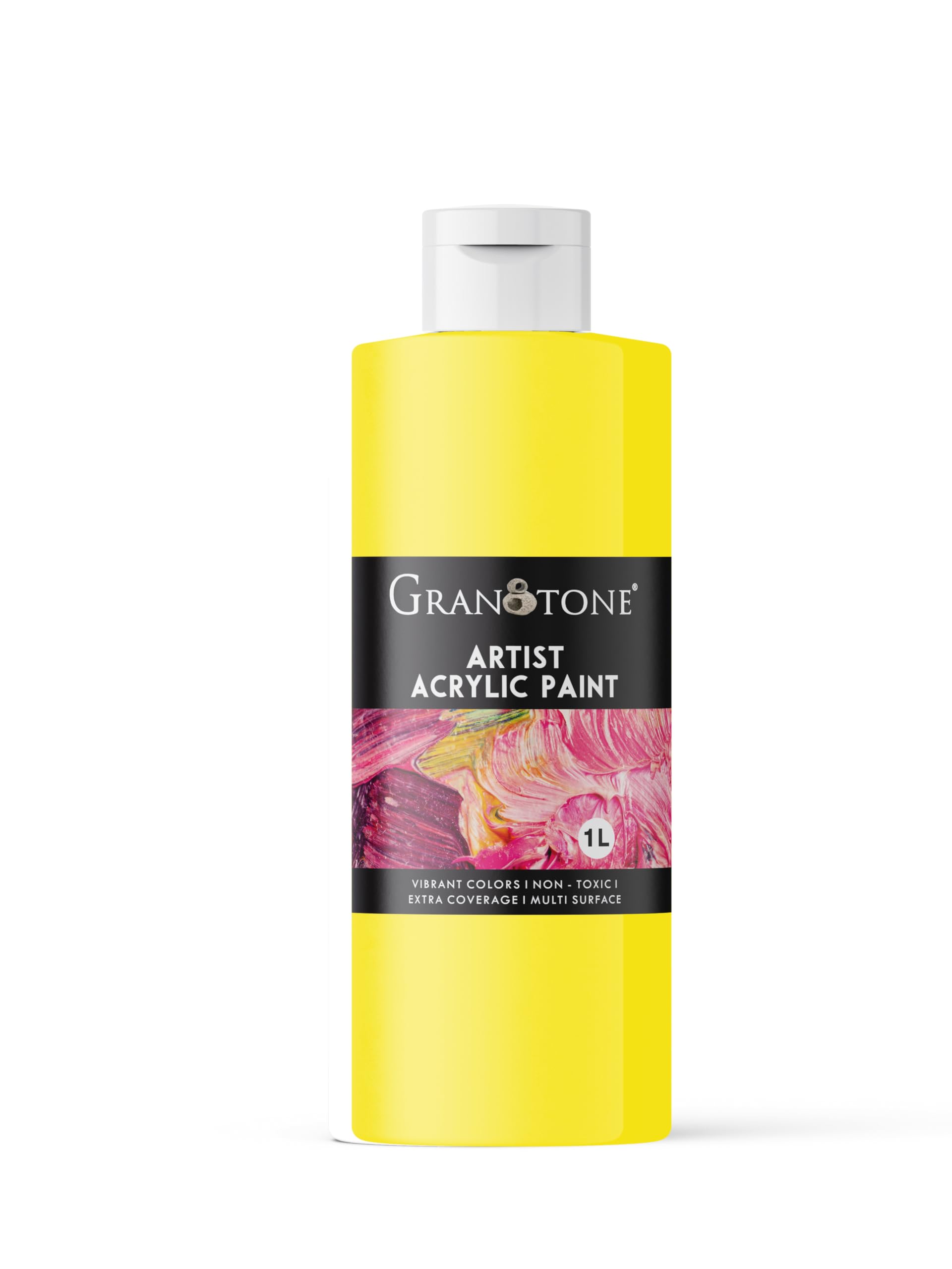 GRANOTONE Acrylic Paint Lemon Yellow 1 L Rich Pigment Non Cracking