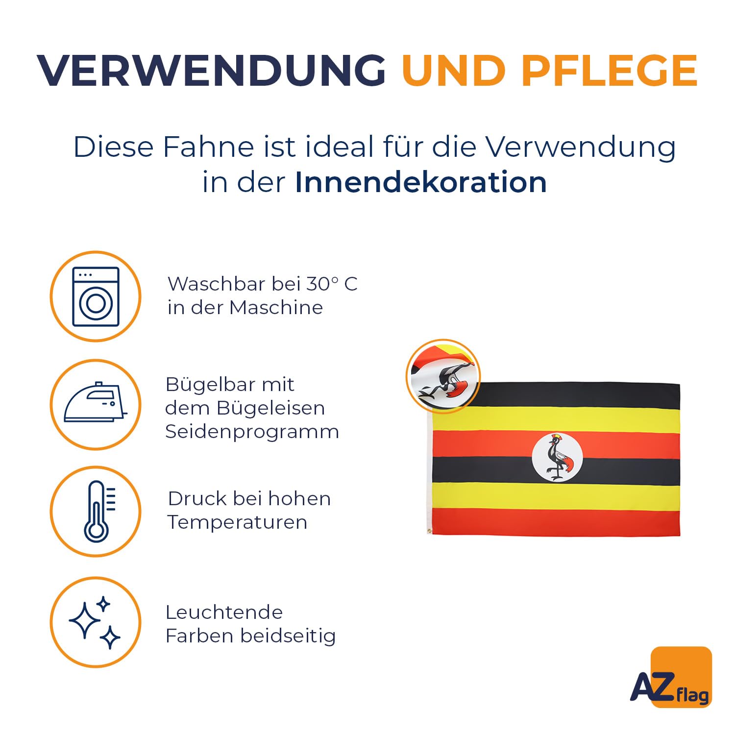 AZ FLAG Uganda Tischflagge 22x15cm - Metallständer Satin Tischfahne