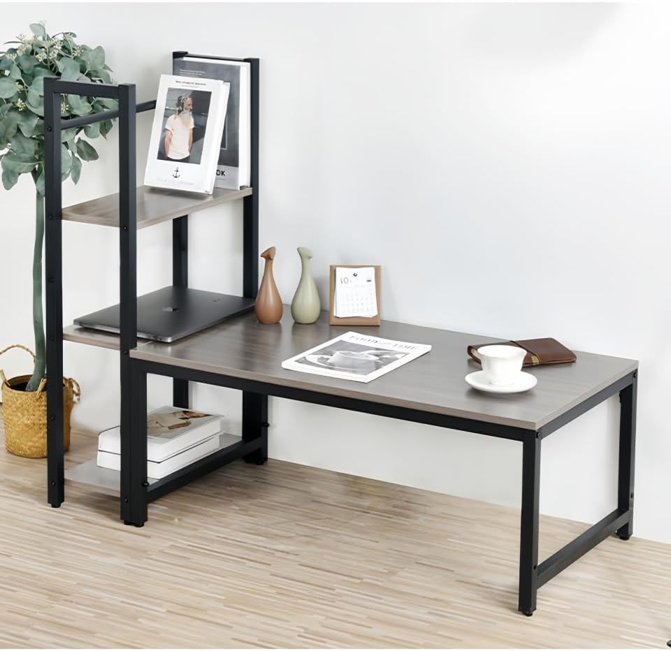 新品未使用☆3段シェルフ付 ローデスク パソコンデスク 木製 収納付 座デスク ミシン台 シェルフ付きデスク デスク付きシェルフ 書斎机 書斎デスク 学習机 勉強机 Amazon | パソコンデスク ロータイプ 3段シェルフ付 ローデスク 木製