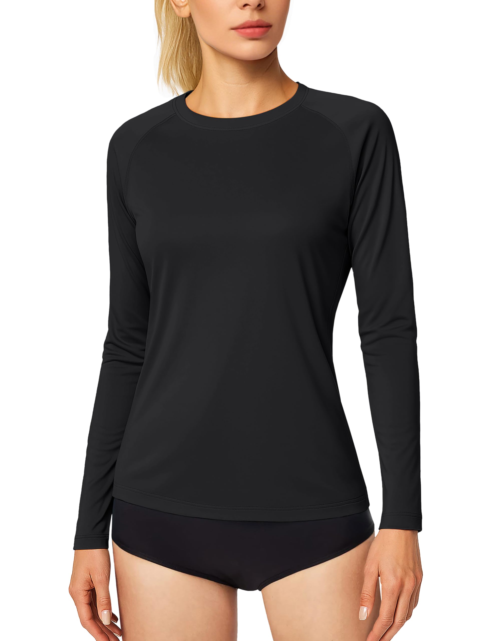 MAGCOMSEN UV Shirt Damen Langarmshirt Sport Shirts Longsleeve Basic Laufshirt Wandershirt Sommer T-Shirt Fitness Tops