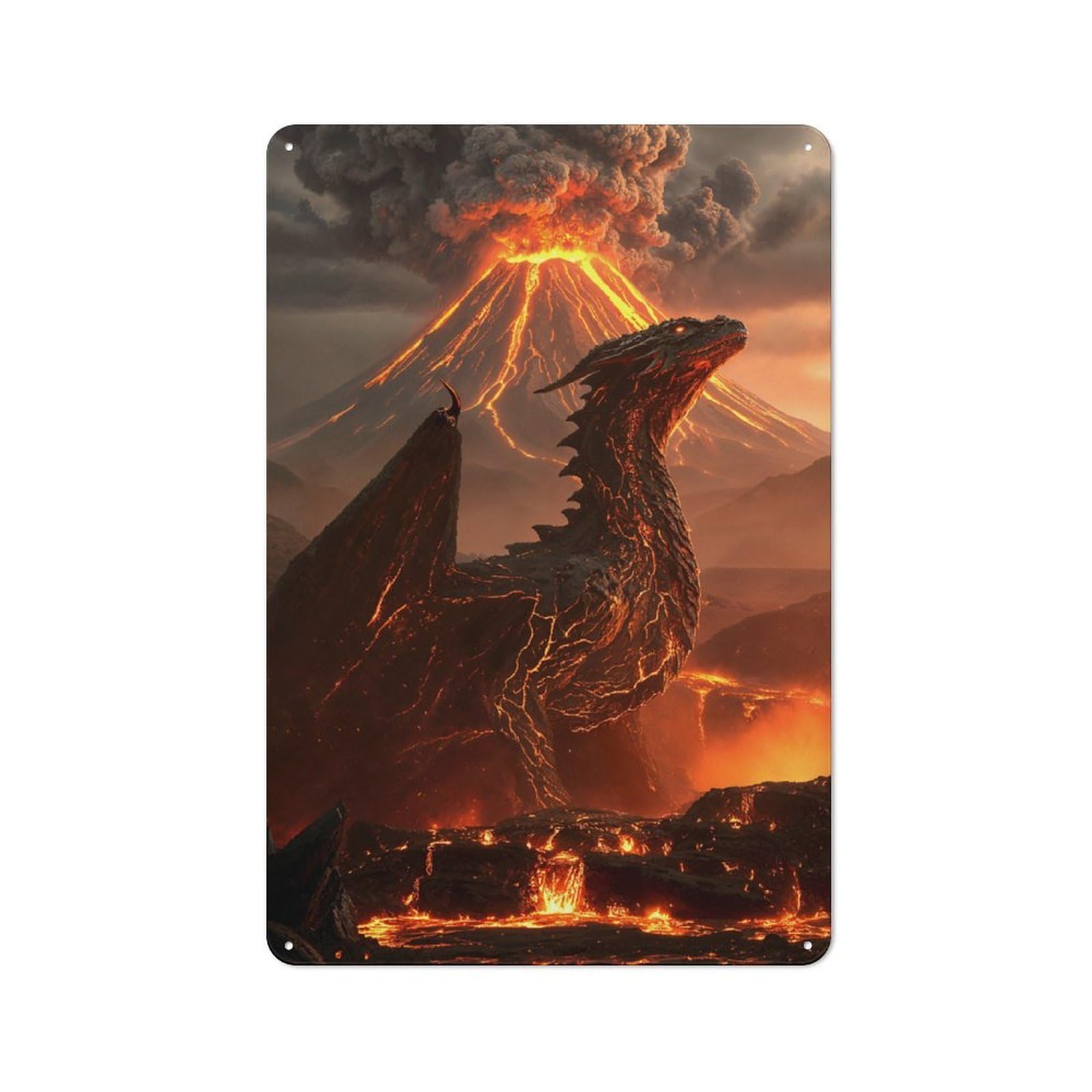 Junmoney Style-6 Infernal Reign Tin Wall Sign, Bright Printed Design, For Man Cave, Tool Wall Or Office Corner, 30X20cm
