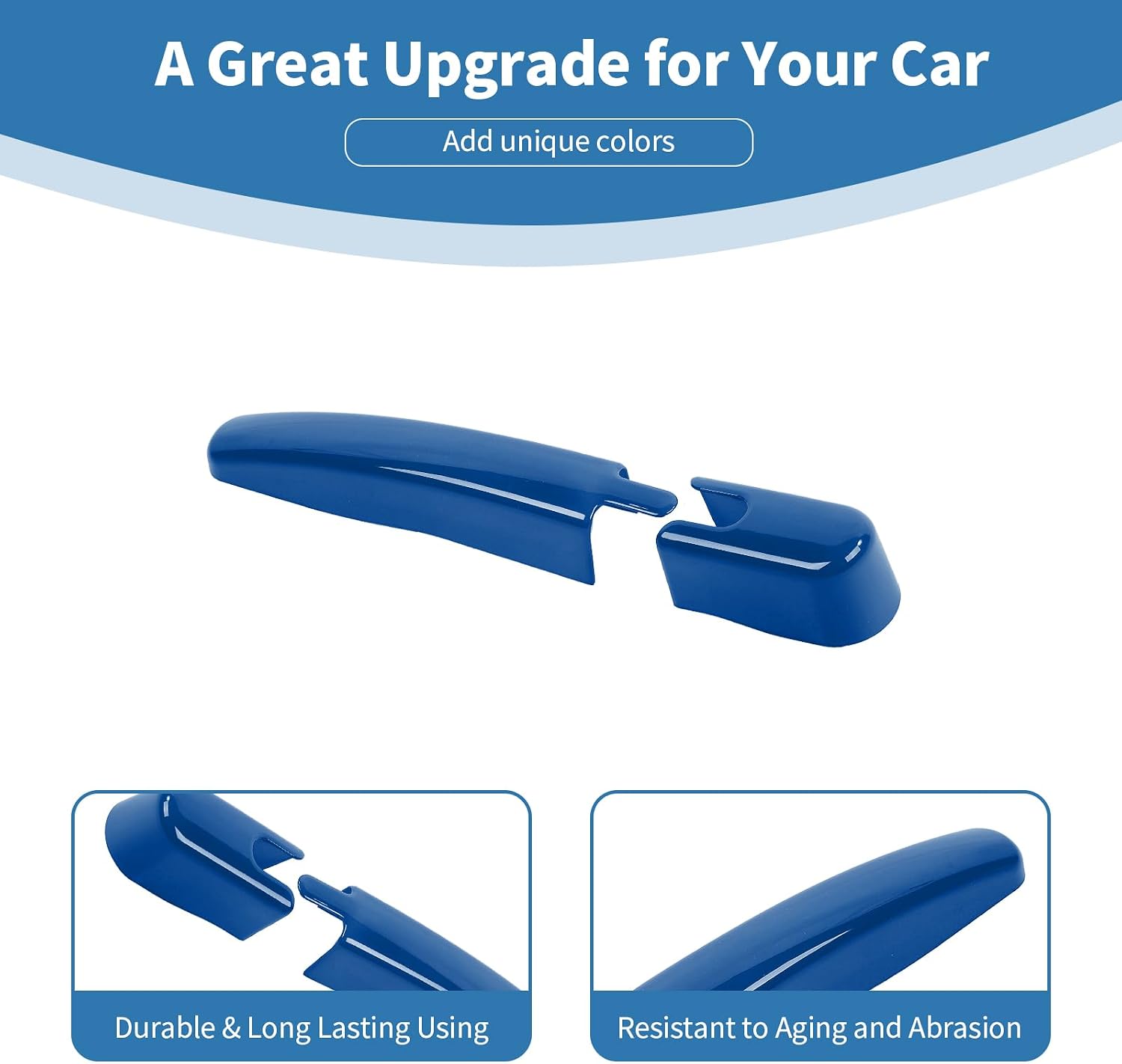 for Bronco Rear Window Wipers Trim Covers Fit for Ford Bronco 2021-Present Blue Exterior Accessories 2pcs