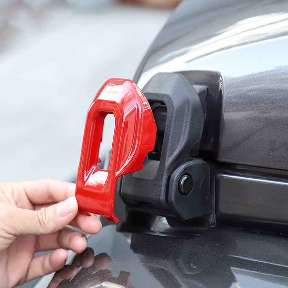 Riloer 1 Per 2018-2021 J-Jeep Wrangler Jl Jlu Jt Copertura del rivestimento del fermo del cofano dell'auto (carbonio/rosso/verde)