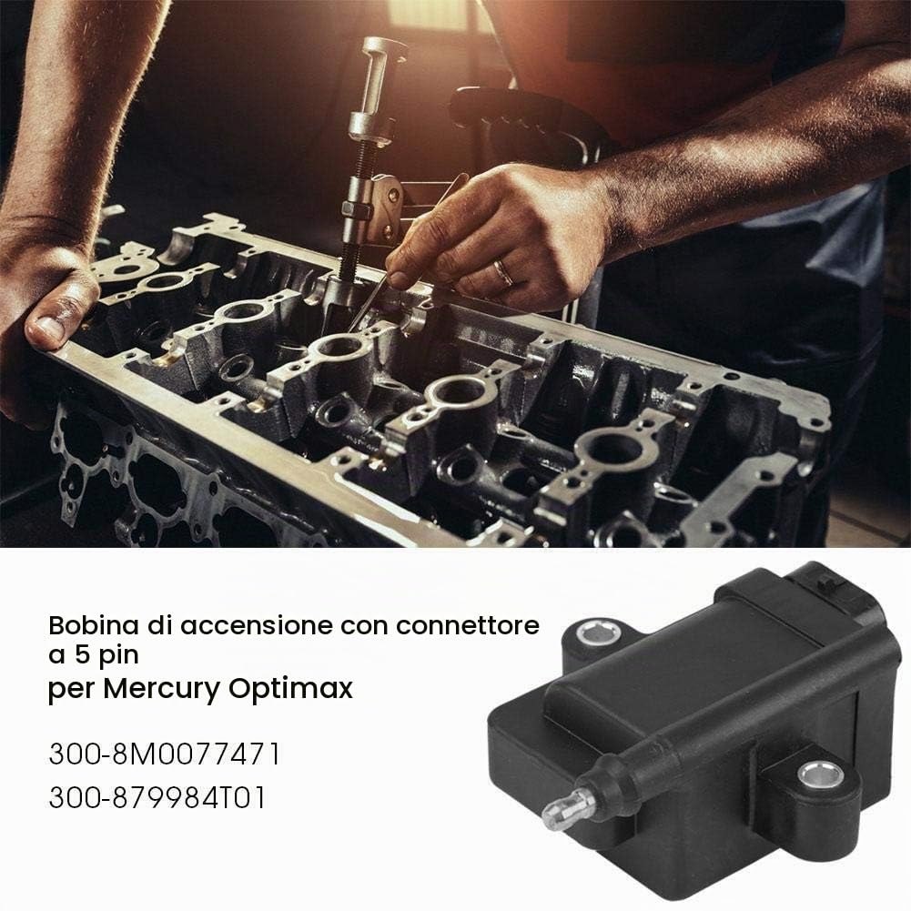 KSTE Bobina di Accensione, 5 pin Connettore Bobina accensione Compatible with Mercury Optimax 300-8M0077471 300-879984T01