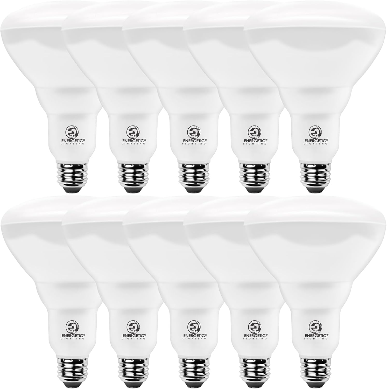 Energetic BR40 LED Indoor Flood Light Bulbs, Dimmable, 5000K Daylight, 110W Equivalent, 1600LM, E26 Base, Recessed Can Light, High Lumen, Flicker Free, UL Listed, 10 Pack