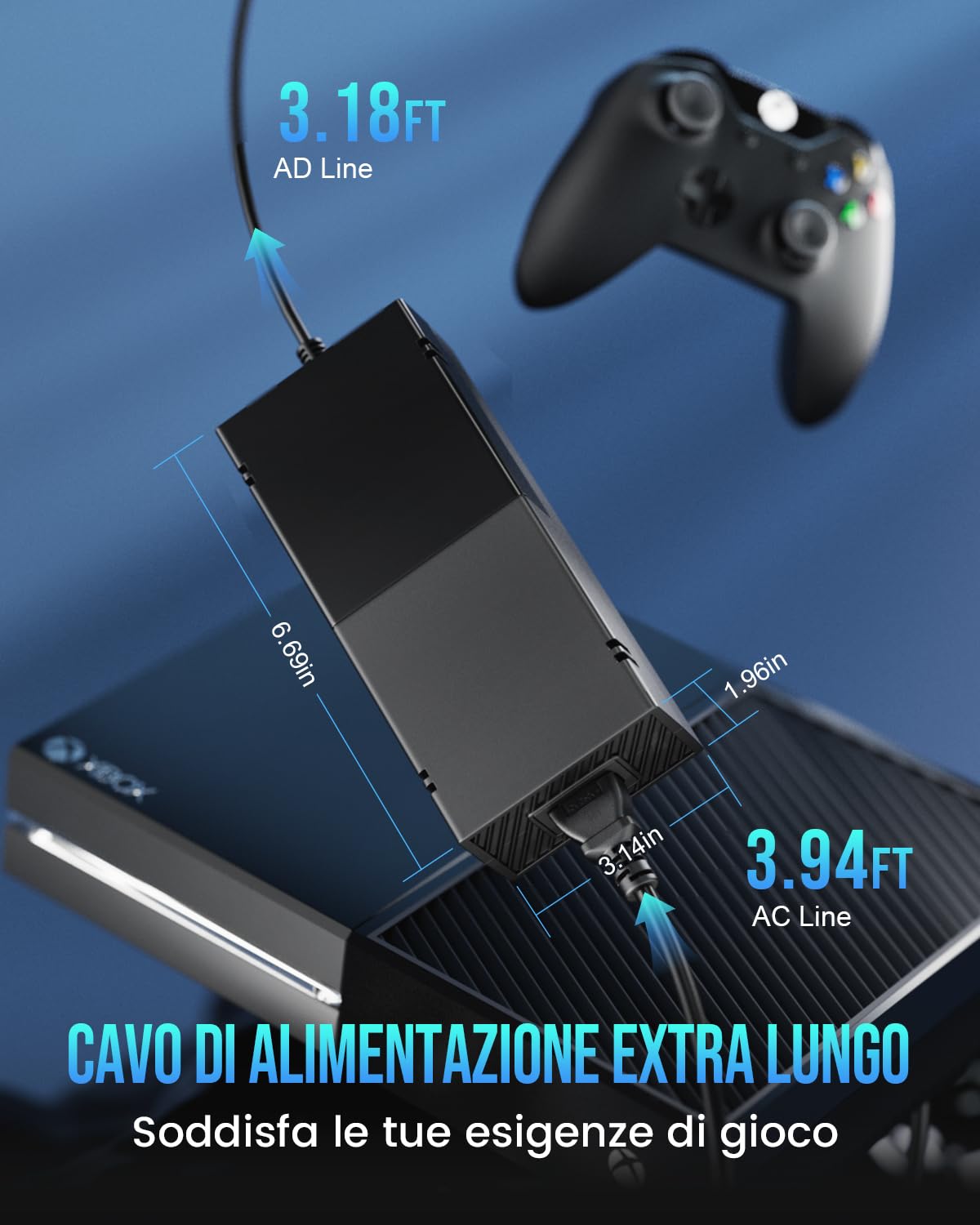 Alimentatore per Xbox One, Adattatore AC con Ventola Silenziosa, Versione Silenziosa Migliorata, Compatibile con 100-240V, Caricabatterie per Console Xbox One