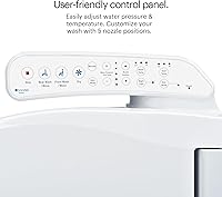 Vista 5 de Brondell SE400-EW Swash SE400 - Asiento de inodoro con bidé eléctrico, con asiento calefactado, boquilla oscilante de acero inoxidable, secadora