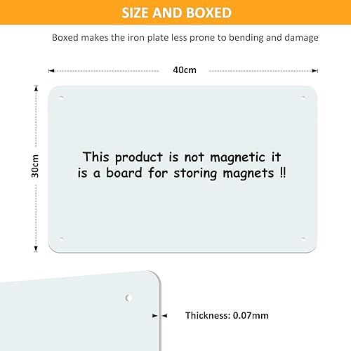 Miniatura 2 de Tablero de anuncios de metal de 15.8 x 11.8 pulgadas, para imanes y tablón de anuncios, para mostrar notas magnéticas, poesía, fotos, refrigerador,