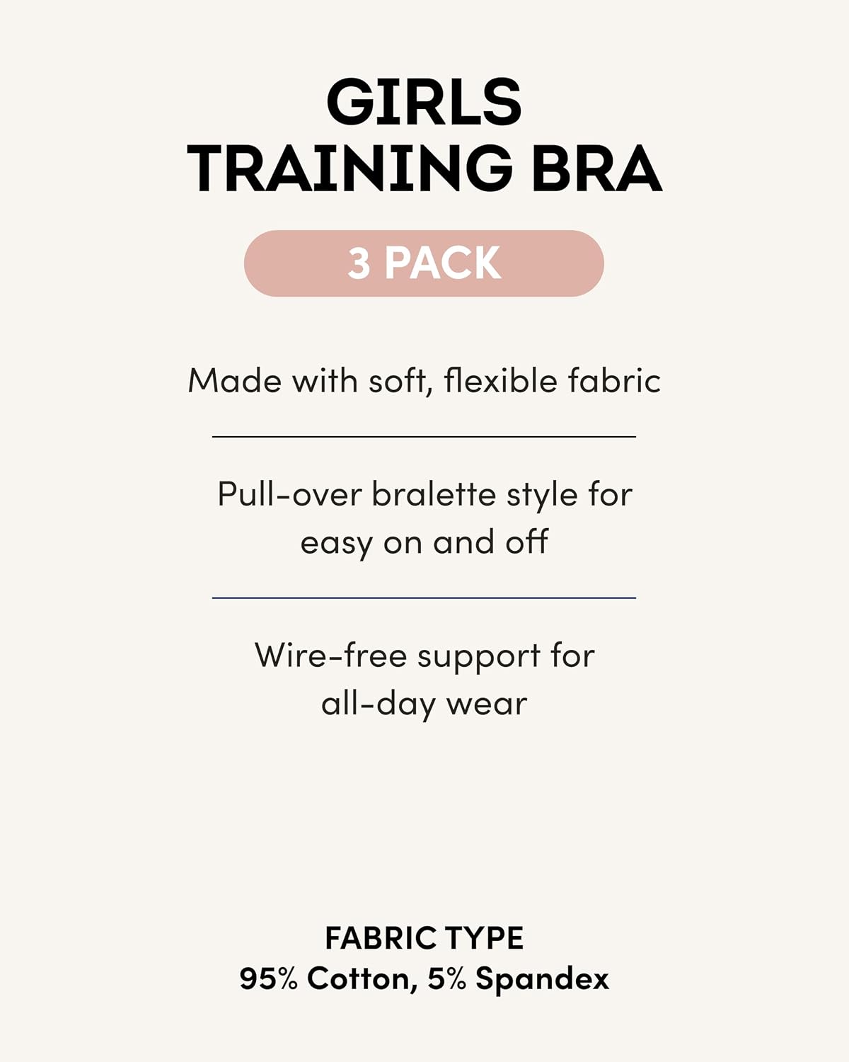 Fruit of the Loom Girl's Cotton Stretch Cami Training Bra Multi-Pack image 3