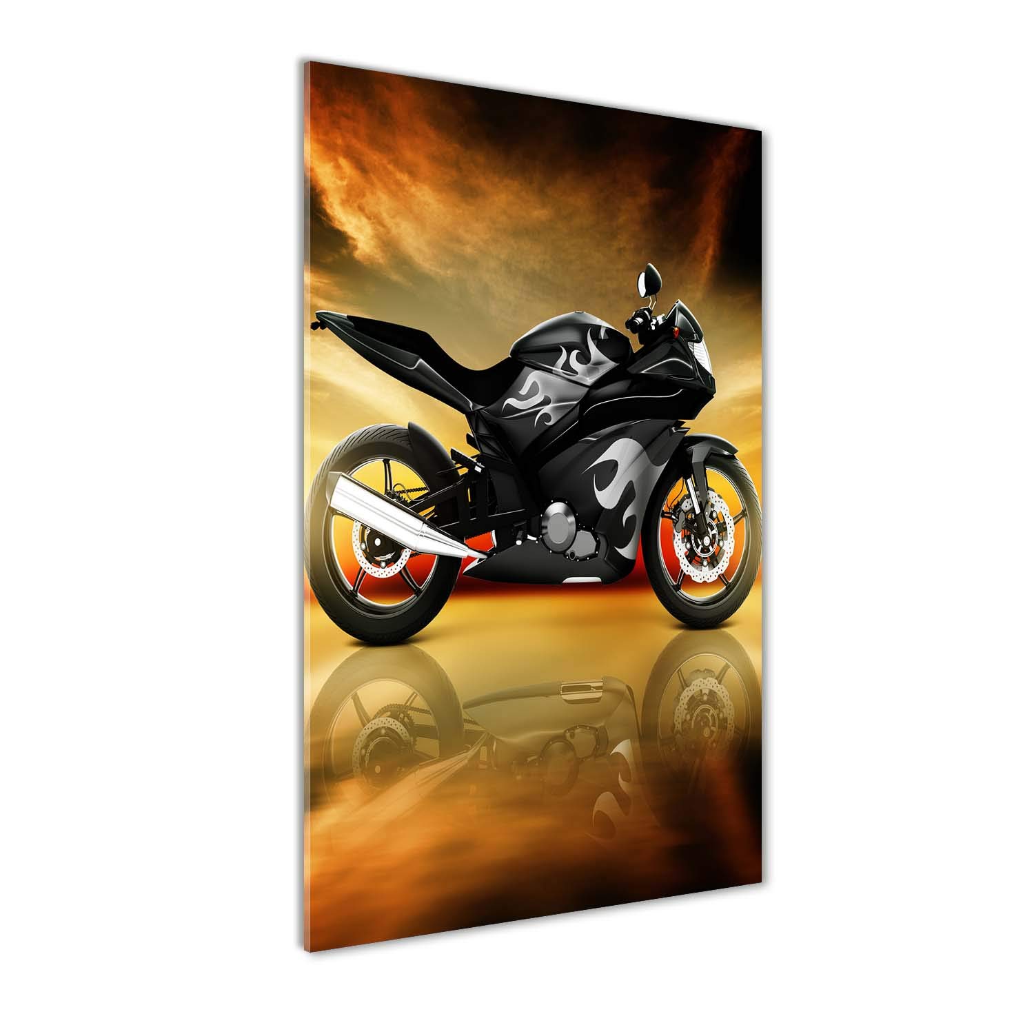 Fond de hotte verre trempé 70x140 pour plan de travail et crédence de cuisine design moto orange
