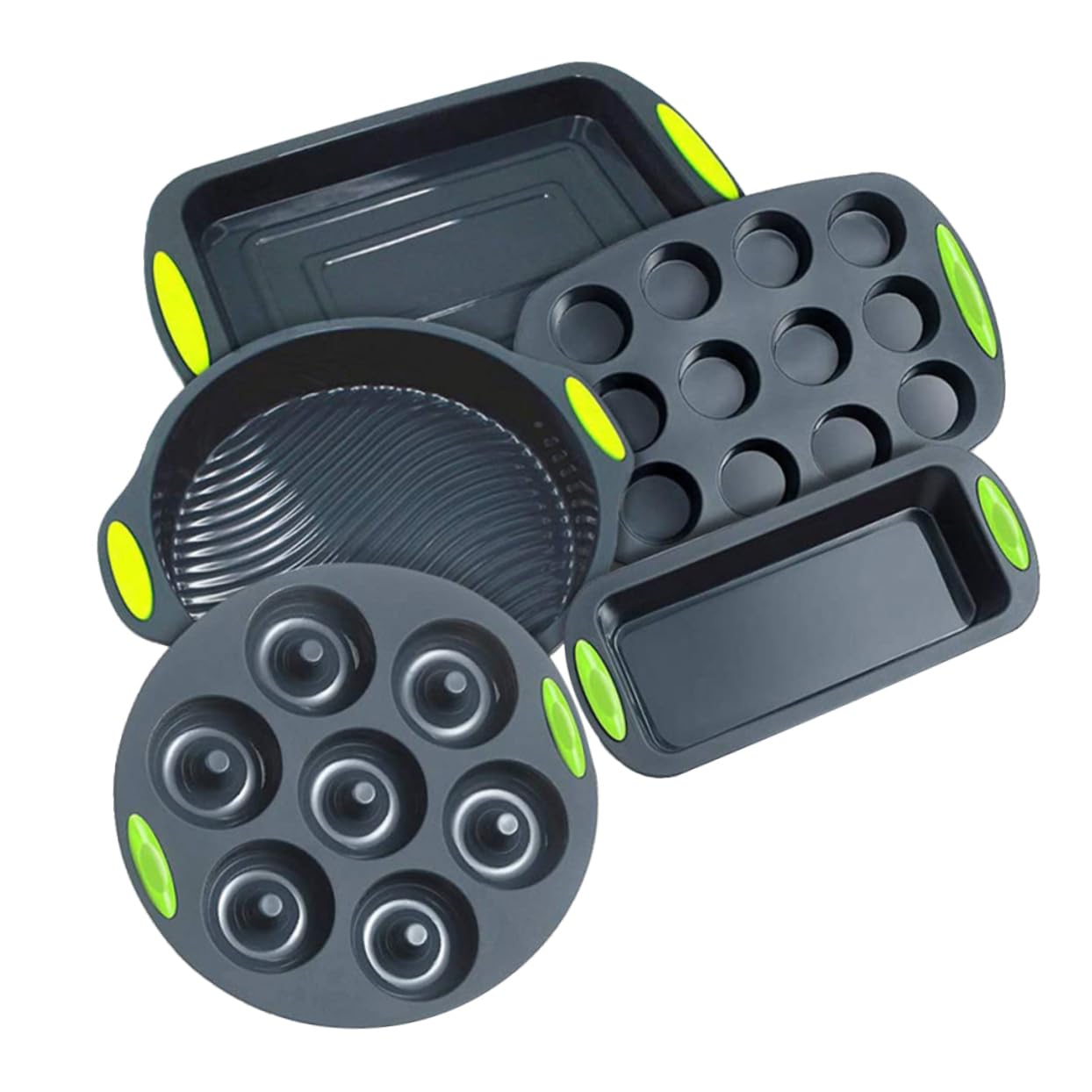 Lot de 5 Moules à Gâteau en Silicone, Outil de Pâtisserie Flexible