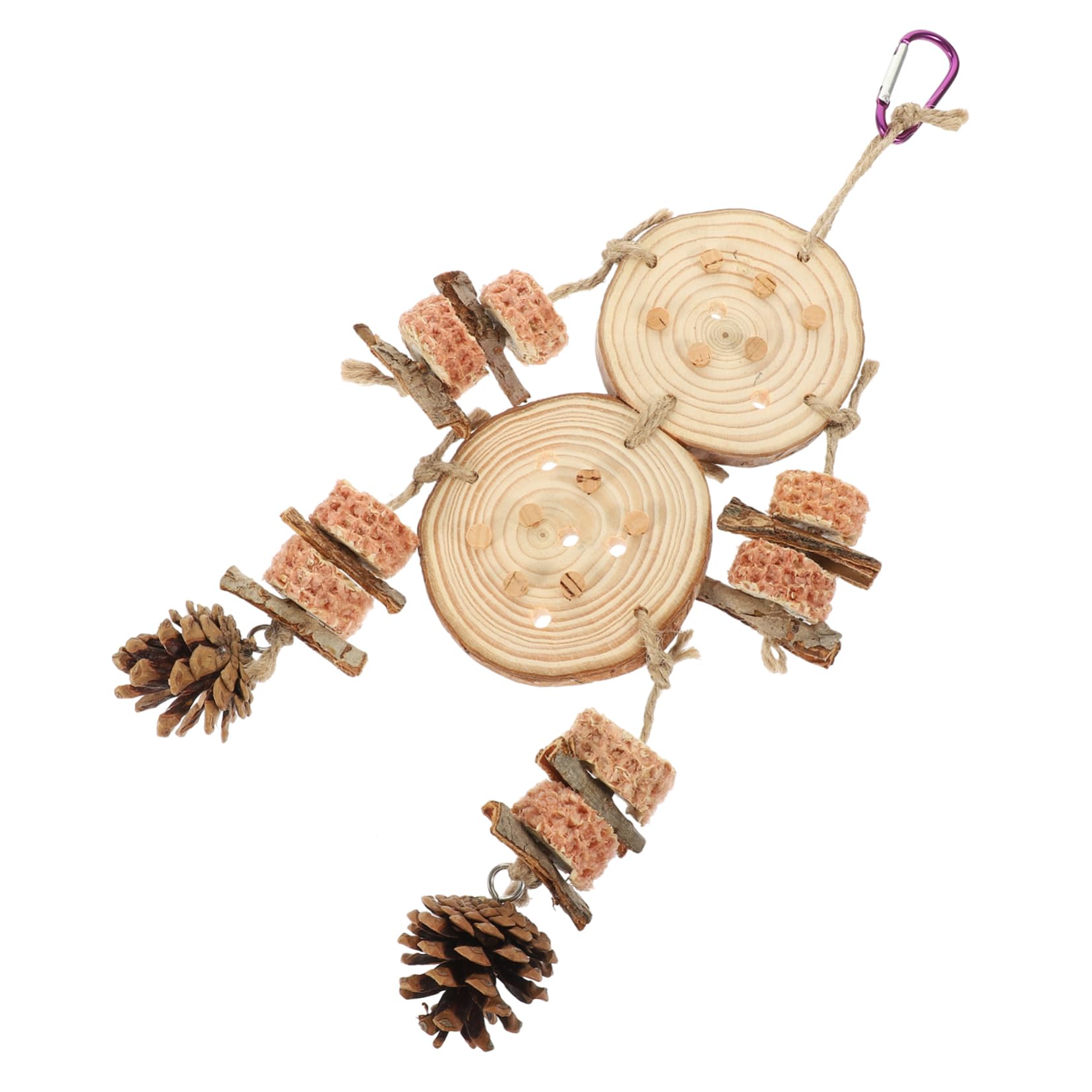 Toddmomy 4pièces Jouet à Mâcher pour Perroquet Accessoire Suspendu pour Cage Oiseaux Jouet Naturel avec Cônes De Pin Divertissement pour Perruches Et Perroquets