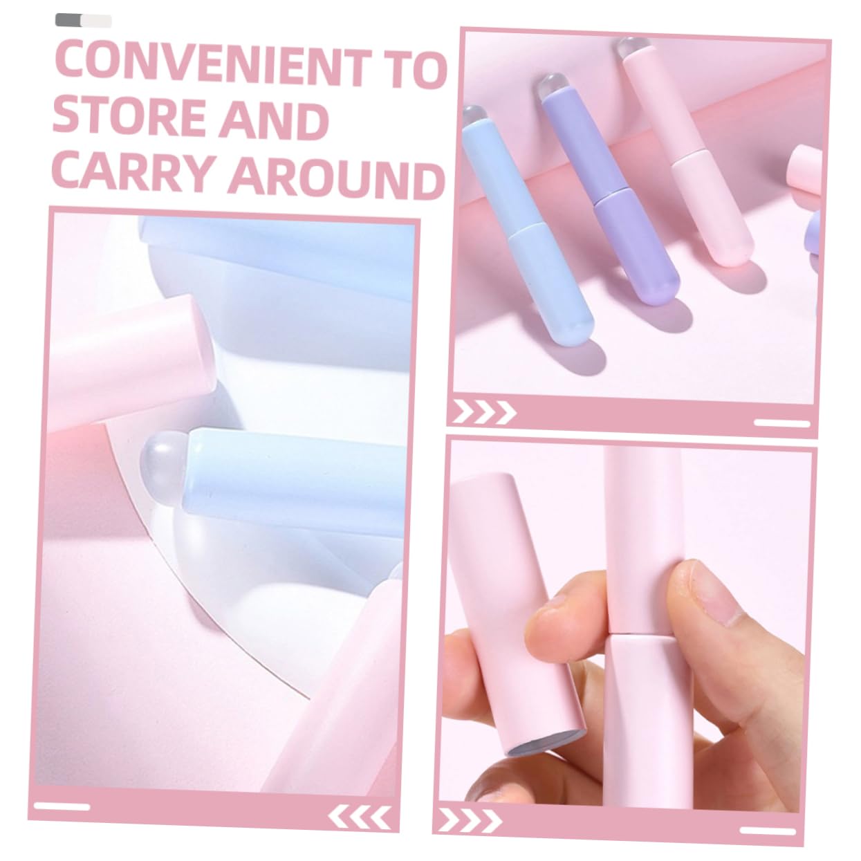Beavorty Juego De 5 Brochas Multiusos Para Maquillaje De Labios Fáciles De Transportar De Silicona Para Viajes 6 Unidades X 5